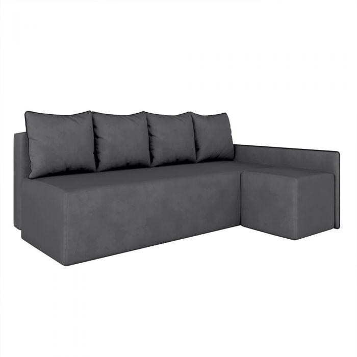 Кутовий диван ортопедичний iSmart MORRO Maxi єврокнижка 205x149 см (матрац Bonel) графіт Laura 15