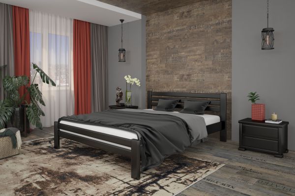 Двоспальне ліжко Mebigrand Прем'єра Венге 140х200 см (DMBG-2058)