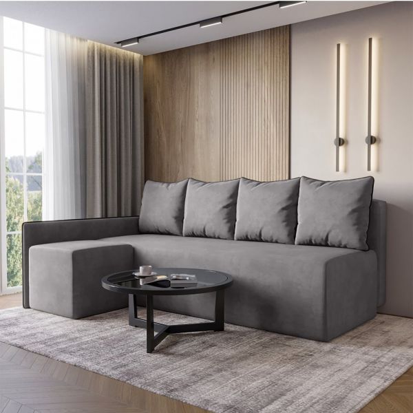 Кутовий диван ортопедичний iSmart MORRO Maxi єврокнижка 205x149 см (матрац Lux) сірий Laura 33