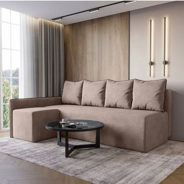 Кутовий диван ортопедичний iSmart MORRO Maxi єврокнижка 205x149 см (матрац Light) бежевий Laura 5