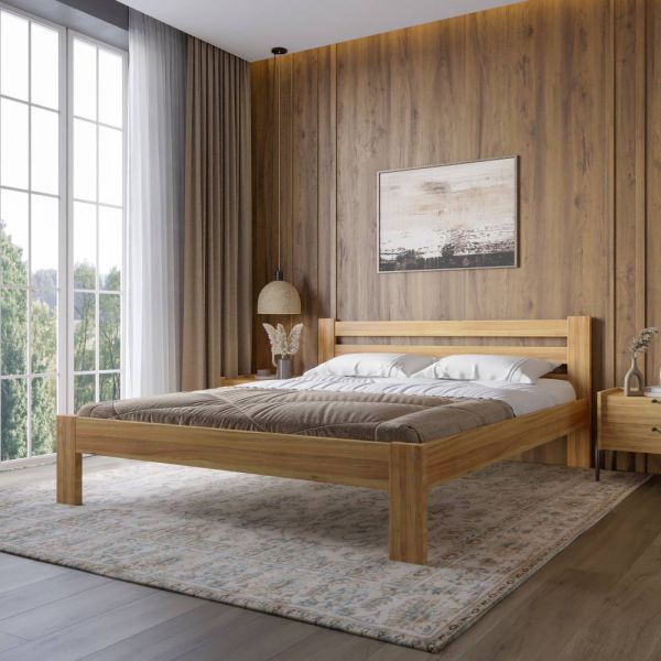 Полуторне дерев'яне ліжко Mebigrand Баварія Горіх світлий 120х200 см (MBG-14709)